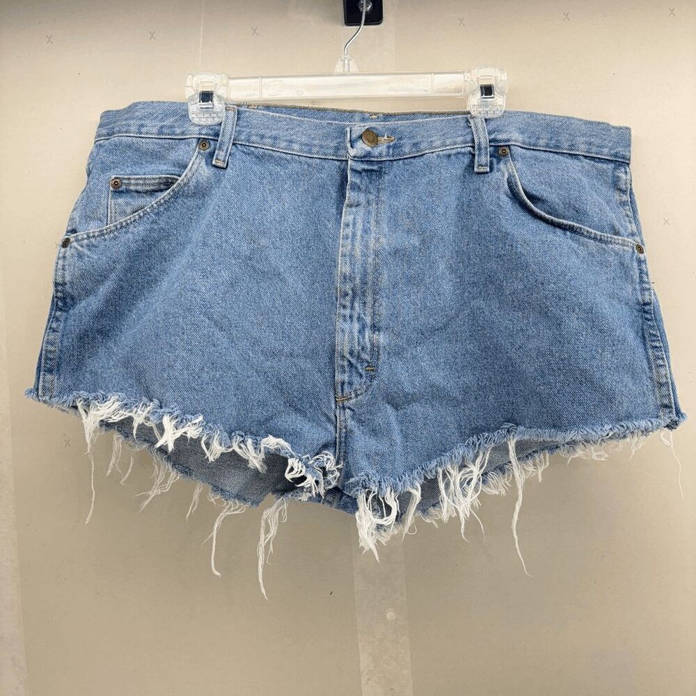 Vintage Wrangler Cutoff Denim Jean Shorts Blue Jean Loose Baggy Fit Jorts 40 Y2K